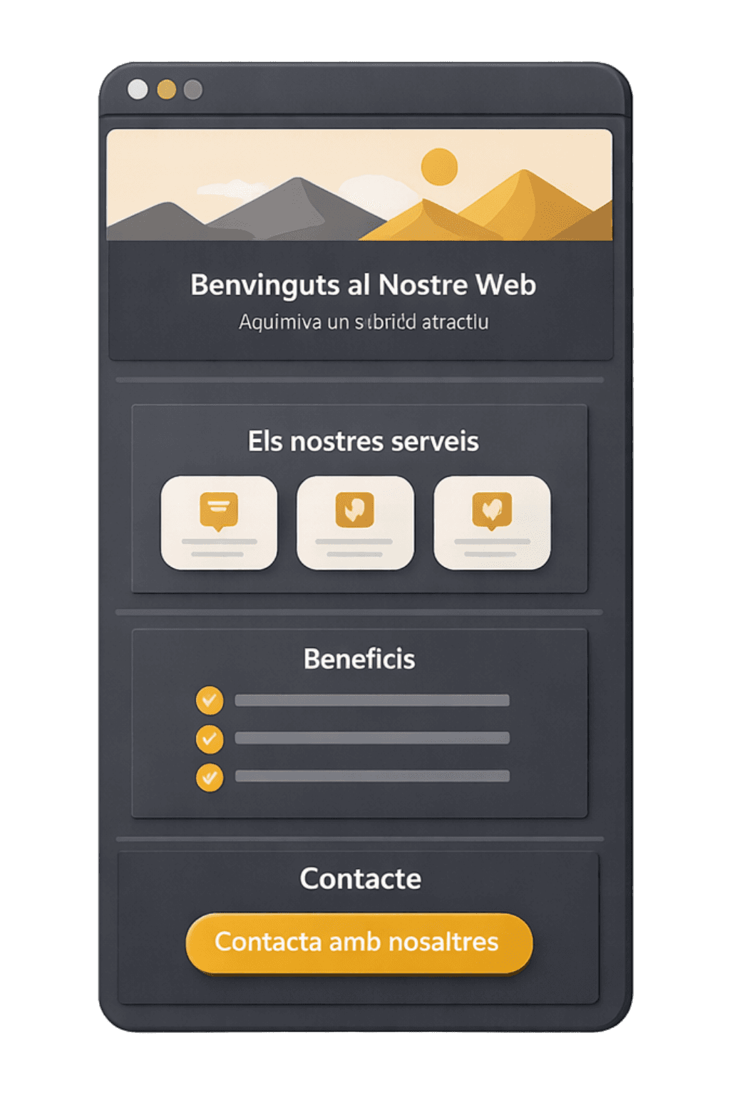 Exemple d'estructura d'una web one-page